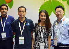 Uracha Tanwibool, Siam Pandey and Jin Han of Sinclair label solutions, together with Deng Yijun from Chinese Nongfu Spring.