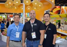 Brian Fischer of Crown Farms, Eric Arbelo of Kings Crown Produce Sales and Cobby Lin of Yumsun, brand of Shenzhen Yuanxing Fruit