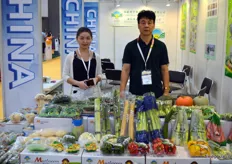 Lucy and Lin Zheng Shun of Shenzhen Yong Jia Fresh Produce. The company exports fresh vegetables to Europe and other overseas markets
