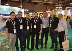 Akira Mikumo, Murray McCallum, Angelo Costanzo, Les Souter, Bruce Bergman (Fresh Express), Simon Powell and Peter Ng (Peri & Sons) at the Valley Fresh stand.