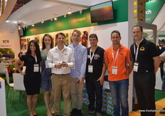 Bethany Hughes, Claire Fitchett, Rowan Little, Nick Young, Dean Morpeth and Scott Montague at the Montague stand.