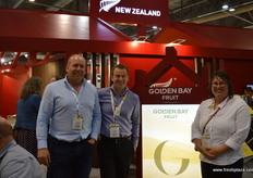 Heath Wilkins, Patrick Meikle and Michelle Wyllie at Golden Bay Fruits.