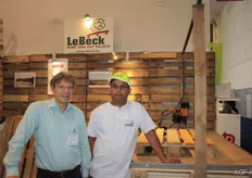 Erik van Aken and Tayeb Mimoumi of LeBeck bvba. This company is known for its pallets. Additionally, they also pack, stock and transport.