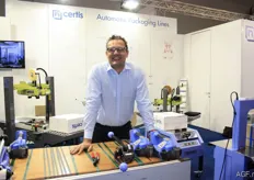 Mattias Migneaux of Certis. The company promotes its appliances and machines for entwining full pallets, amongst other things.