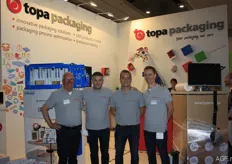 Part of the team from Topa Packaging. From left to right: Herman, Erik, Tom and Stijn. Topa has more than 3,000 products in stock.