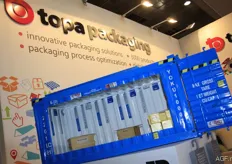 Topa presented some examples of packaging suitable for transporting products in containers. The miniature container attracted a great deal of attention.