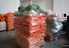 Customer orders waiting to be loaded for delivery.