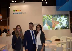 Victoria Mirasol, Daniel Vidal and colleague at the stand of Exquisite Fruits, kicking off their kaki campaign.