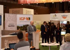 Presentation of the new brand Naranja de Valencia, with the president of the PGI Cítricos Valencianos, José Barres.
