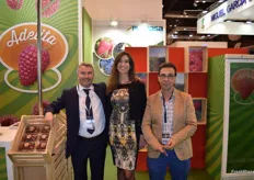 Stand of Planasa with its manager Alexander Pierron, promoting Adelita raspberries.