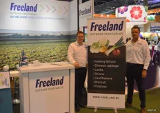 Jan Pieter and Herman of Freeland show which products they supply.