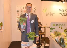 Soren Terndrup Hansen, Sales Director for Northern Greens showing the company's tomato Kitchen Mini's.