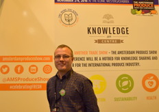 Tommy Leighton at the Amsterdam Produce Show stand.