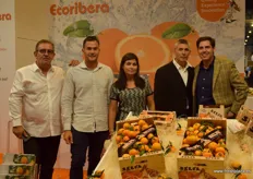 Productores of oranges and clementines Ecoribera. From left to right: Joaquín Selfa, Federico Selfa and Patricia Bayón, accompanied by Joaquin Cortéz, of the company HortoSabor.