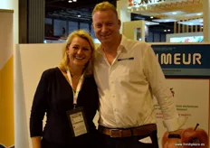 Claudine Beldman, of FreshPlaza and Richard van den Dolder, of Inverness Transport.