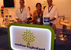 Pedro Sebastião, Judit Vidal and Bruno Fernandes, of Asfert Global, a Portuguese company devoted to plant nutrition which also carries out plenty of business in Spain, where it has an office.