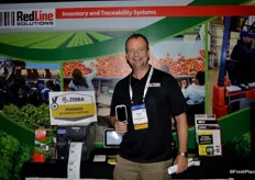 Adrian Down with RedLine Produce holding the TC 8000 from Zebra Technology.