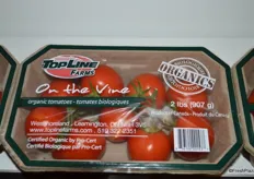 A new product from Westmoreland Sales-TopLine Farms: organic tomatoes on the vine.