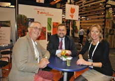 Gert Mulder from Frugiventa, Jim Prevor and Linda Bloomfield promoting the Amsterdam Produce Show