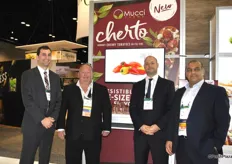 Stephen Cowan, Rob Medcalf, Steve Zaccardi and Danny Elias, Mucci Farms, with the new Cherto cherry tomato on the vine