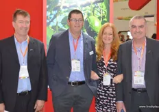It is crowded in the New Zealand Pavillion with Allan Pollard of PipFruit, Jen Scoular, Ashby Whitebread and Roger Gilbertson, aslo PipFruit