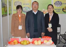 Gloria, Kou Bin, General Manager, and Snower of Botou Lihong Fruit, a pear grower from Hebei Province.