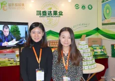 Qin Mei and Li Rong of Peng Sheng Da Guo Ye, a kiwifruit producer.