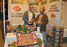 Steven Ceccarelli and Bobby Daughtry from Farm Fresh Produce promoting their year round availability of sweet potatoes. They can offer it in various packaging.