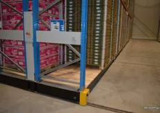 In the cool rooms there a state of the art movable rack system, which saves space and automatically creates room for the forklifts to come and take the pallet.