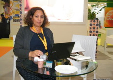 Visiting the Morocco stand, Journalist Fettouma Naimi