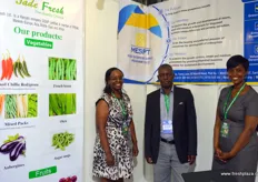 Priscilla Thairu-Gathiga of the Micro Enterprises Support Programme Trust from Kenya, together with Kagai Murithi and Diana Kyalo, Director of Jade Fresh. Jade Fresh grows vegetables for export in Kenia.
