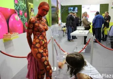 A body painting artist at work.