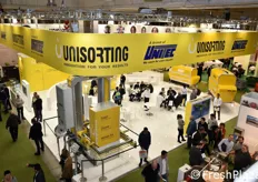 A bird's eye view of the Unisorting stand, the new company for the development of state-of-the-art techologies controlled by Unitec.