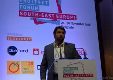 "Aleksandar Jankovic from Sagar Agral speaking during the presentation "Emerging Potential: new sources of fresh produce in South-East Europe."