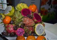 Display of exotic fruits from MOR USA.