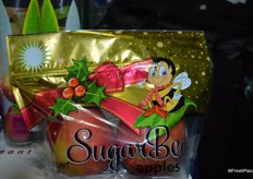 A new product from Chelan Fresh: SugarBee apples in holiday packaging.