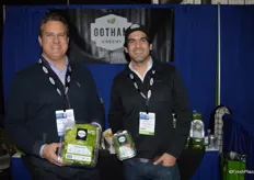 Gary Lazarski with MightyVine and Viraj Puri with Gotham Greens. Gotham Greens is an urban greenhouse grower that grows lettuce and herbs on rooftops in New York and Chicago.