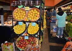 The fresh produce department is still work in progress. Lack of space has forced the store to work with temporary racks.
