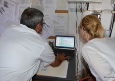 The irrigation control centre. Micro irrigation is very precise, it can protect the grapes from frost, control temperature.