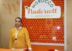 Manager Sabrina Zouhry of APNM (Morocco); launched their new label - MNS (Morocco Nadorcott Seedless).