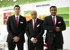 From MAFA Organic: Assistant Commercial Director Youssef El Maghraby (l), Asst. Export Manager Mohamed El Fahram and Export Manager Ibrahim El Banna. MAFA has a wide range of organic products recognized as in compliance to Tesco Natures Choice, M&S Field to Fork, as well as Fairtrade.