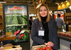 Georgie Rorgorar for Kaplanis Fruits, a Greek company making a name in the Gulf countries by exporting Fortuna and Camarosa strawberries.