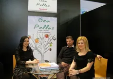 The Gaia Pellas team: Maria Xotsa, Konstantinos Fyllidis and Maria Karabola at the Greek pavilion.