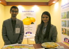 At the Indian pavilion, Akash and Director Palak Thakkar; JK earned earned 370% export volume growth last year.