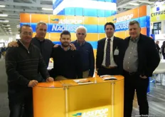 Sales Manager Vassilios Bugas (right) with colleagues at the ASEPOP Naoussa stand (Greece).