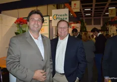 Visiting FreshPlaza's booth Robert Thomas and Jimmy Johnson with Premier Citrus Packers in Florida.