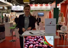 Hedvig Horvath from Cherry Farm, promoting Hungarian cherries.