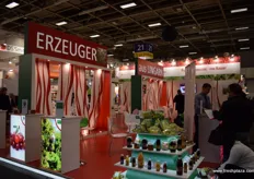 The Hungarian stand with a display of exhibitor products.
