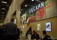 Visitors making new contacts at the Hungarian stand.