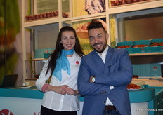 Having a stand for the first time at Fruit Logistica, Claudia Kuruczova and Gergely Szigeti from Happy Tomato from the Slovak Republic.